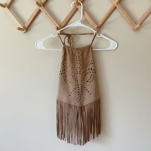 Forever 21 Fringe Brown Shirt